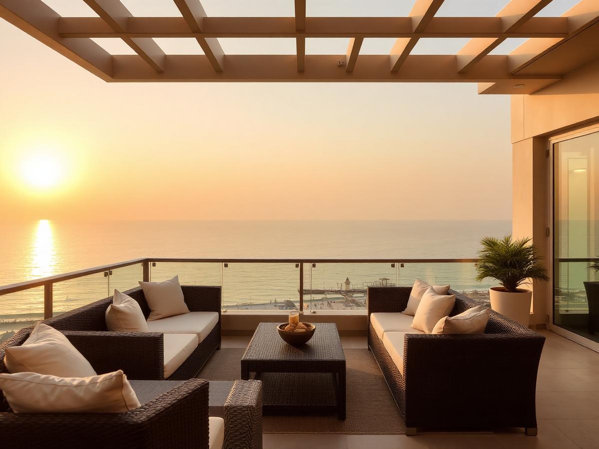 Beachfront Terrace Residence - Jumeirah Beach Residence living space