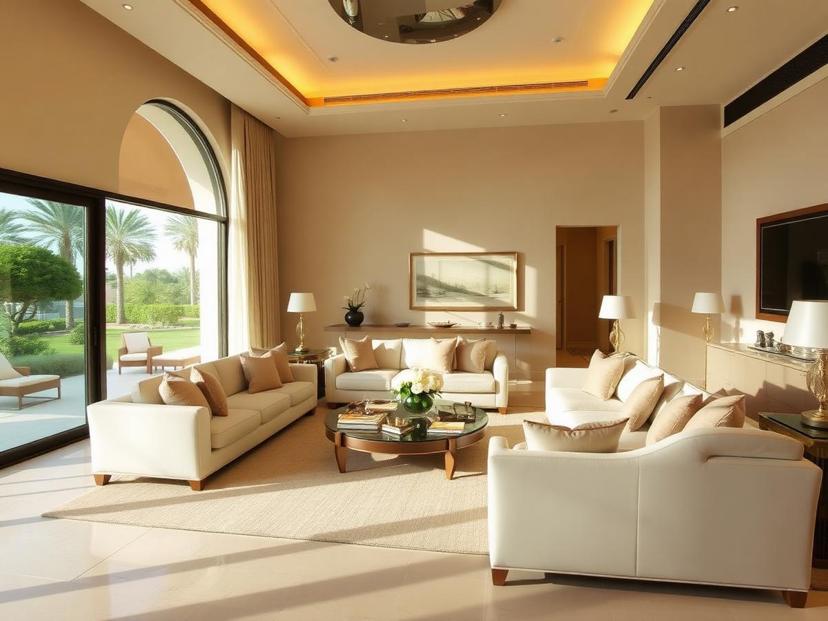 Garden Villa Retreat - Emirates Hills living space
